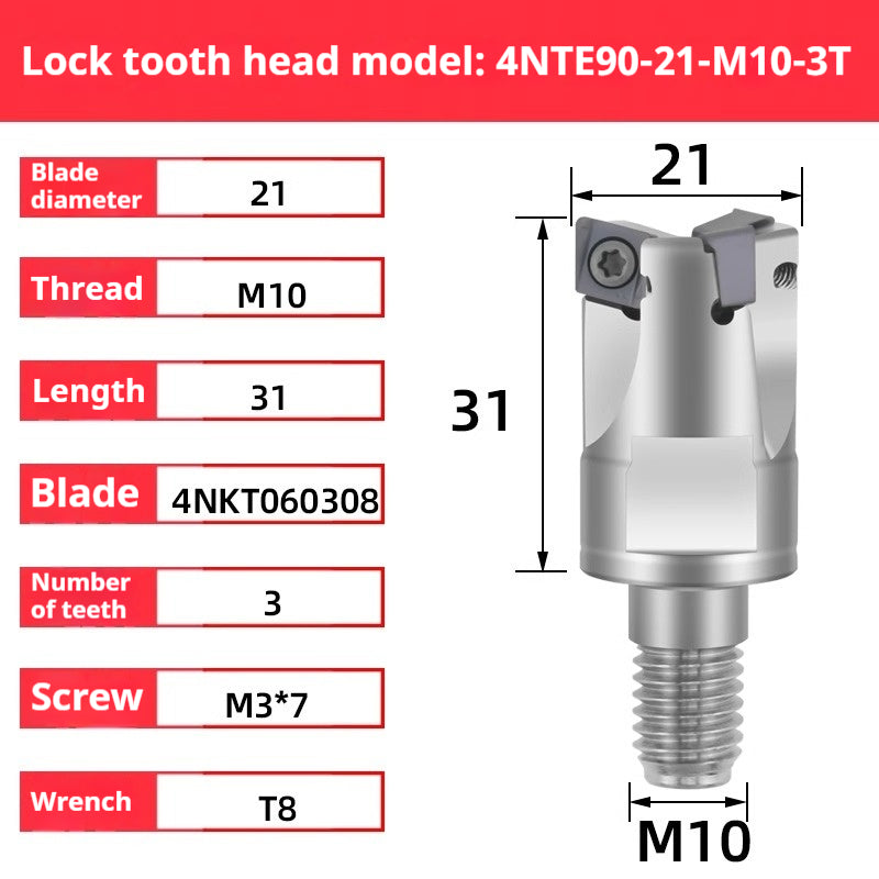 2071-TE90 fast feed locking tooth milling cutter head EMR4R 5R 6R tungsten steel seismic milling cutter head T2139 finish milling cutter head Shandong Denso Pricision Tools Co.,Ltd.